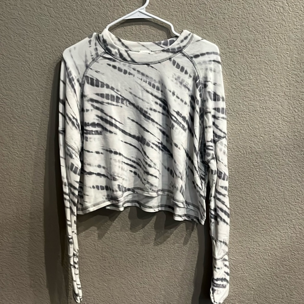 By together gray and white designed long sleeve top. Size medium
